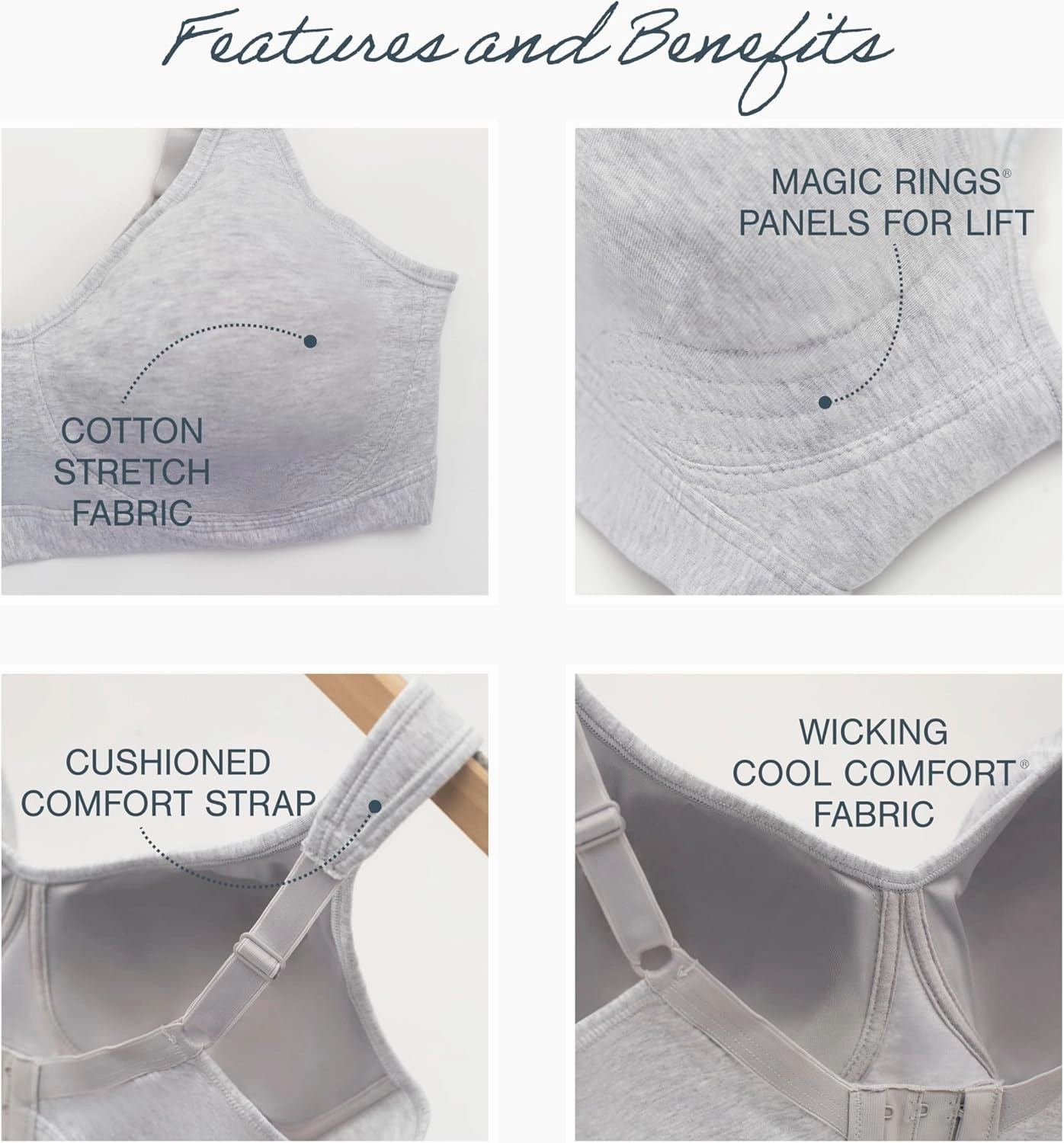 Playtex Women's Wireless Bra, 18 Hour Plus-Size T-Shirt Bras Available, Ultimate Lift, Moisture-Wicking, 474C