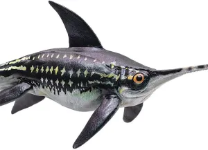 PNSO 7.3in Eurhinosaurus Ichthyosaurus Jurassic Dinosaur PVC Realistic Animal Models Educational Painted Figure Figurine Toys Dino Collector Decor Gift Birthday Party for Adult