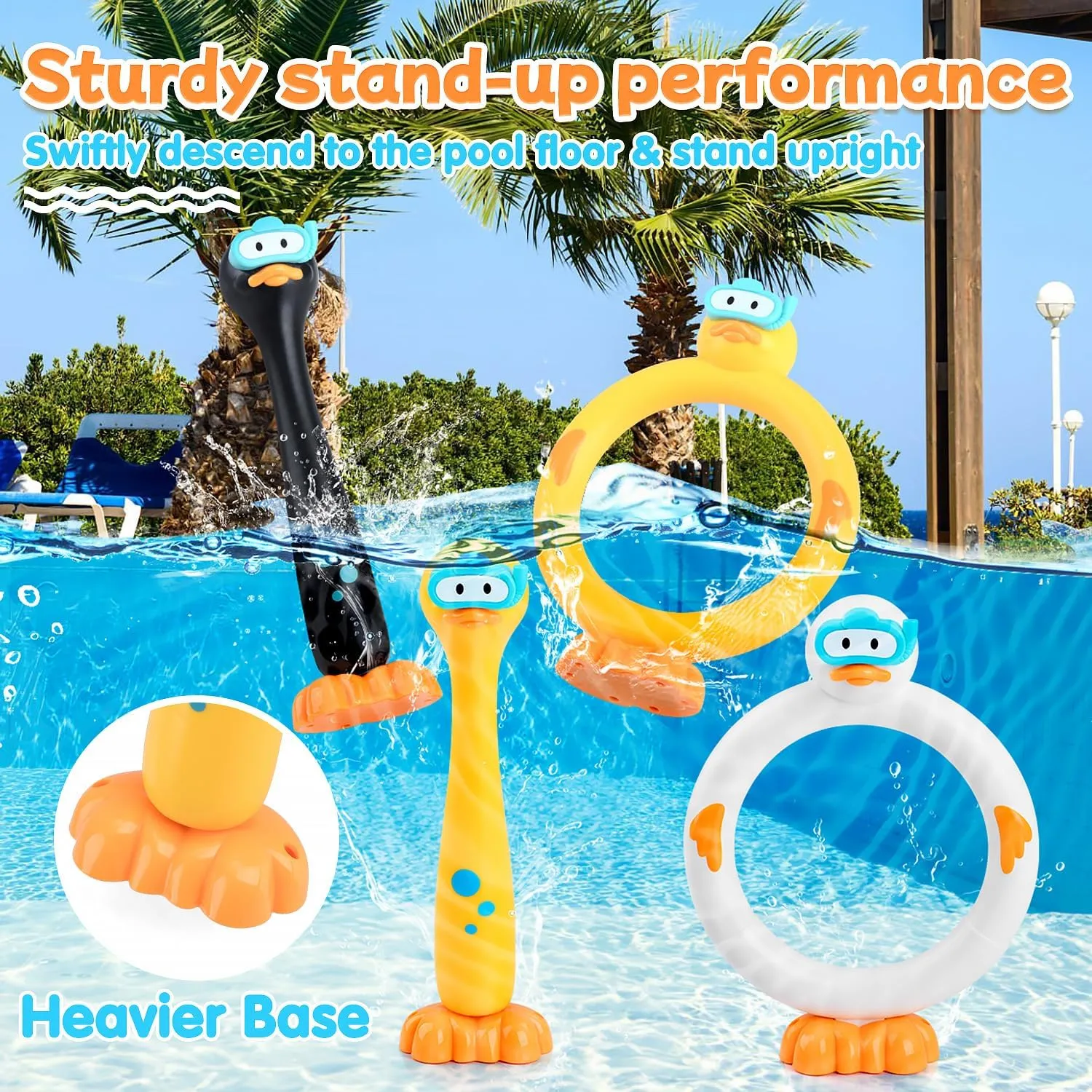 Pool Diving Toys for Kids, 6 PCS Swimming Pool Diving Rings, Summer Sticks Toys for Kids Ages 4-8 8-12, Fun Underwater Grow Training for Boys Girls