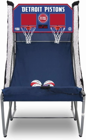 Pop-A-Shot - Home Dual Shot with Detroit Pistons NBA Graphics l Sensor Scoring l 16 Game Modes l 7 Balls l Foldable Storage l for All NBA Fans
