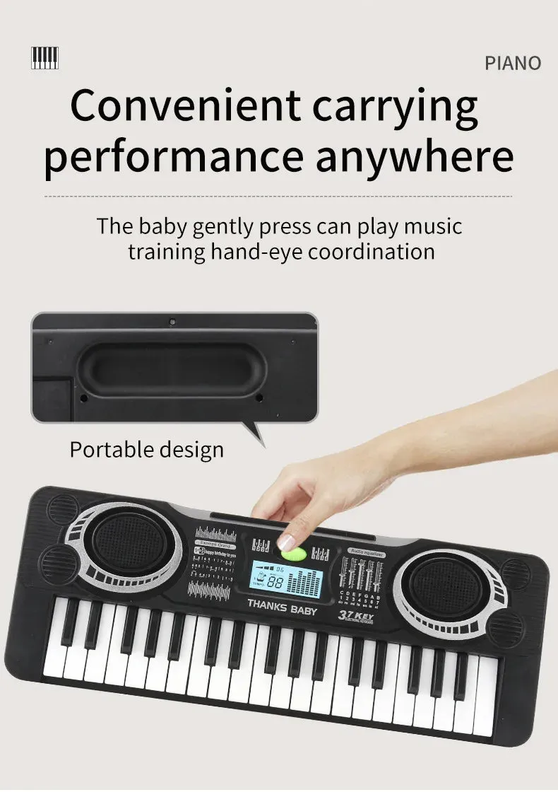 Portable 37 Keys Digital Keyboard LED Display Digital Electronic Piano Children Musical Instrument Kids Educational Toy