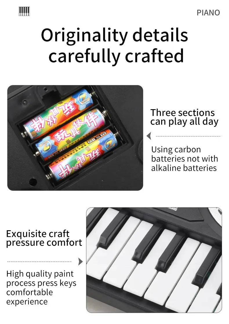 Portable 37 Keys Digital Keyboard LED Display Digital Electronic Piano Children Musical Instrument Kids Educational Toy