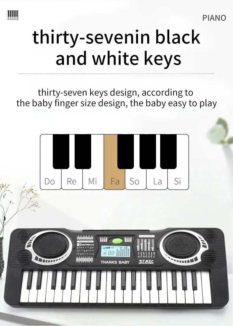 Portable 37 Keys Digital Keyboard LED Display Digital Electronic Piano Children Musical Instrument Kids Educational Toy