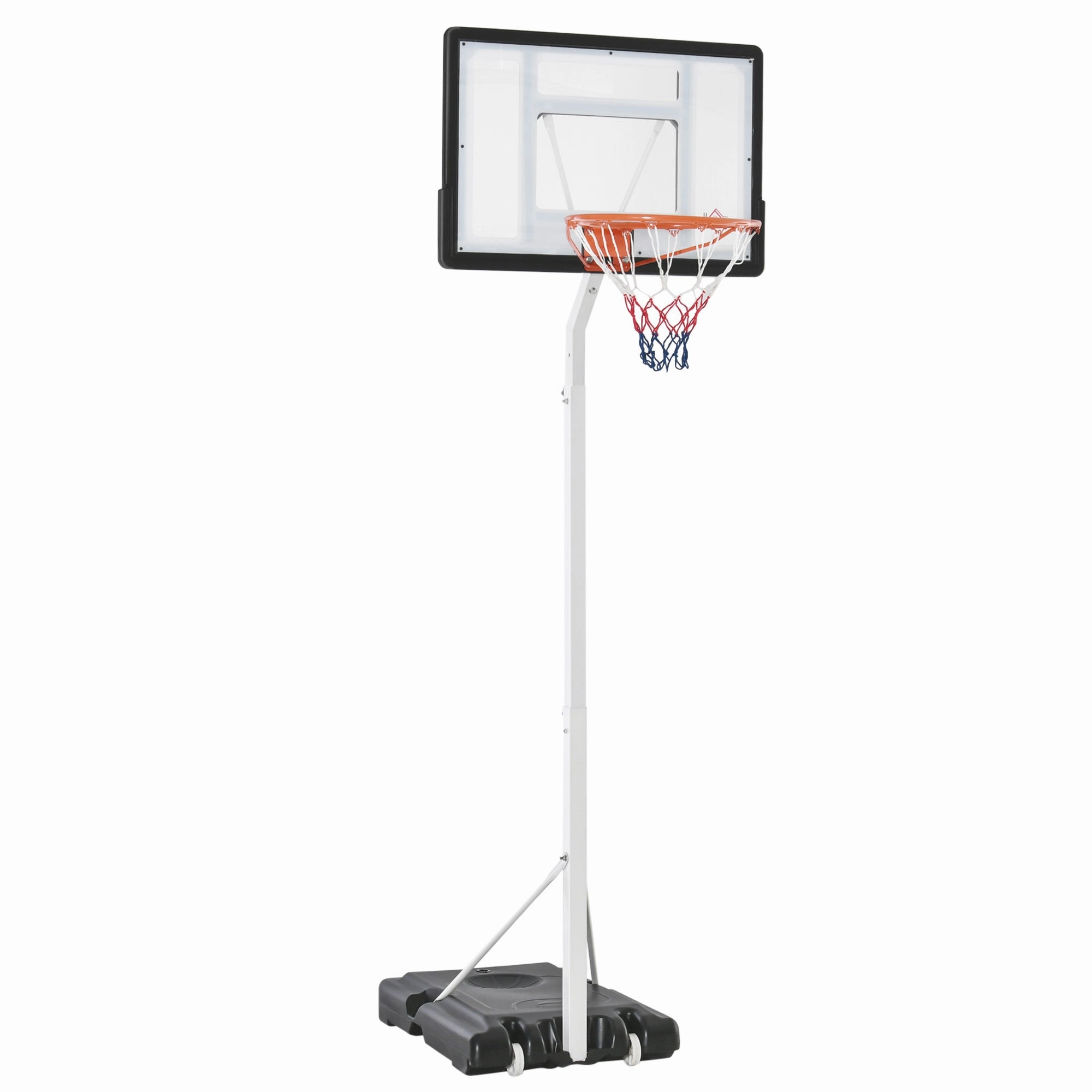 Portable Basketball Hoop, 7ft-8.5ft Height Adjustable Basketball System with Wheels & 35.5" Backboard for Youth Junior