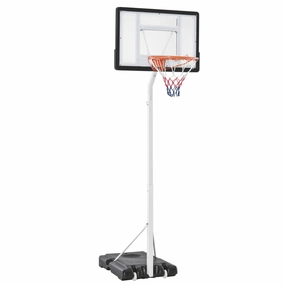 Portable Basketball Hoop, 7ft-8.5ft Height Adjustable Basketball System with Wheels & 35.5" Backboard for Youth Junior