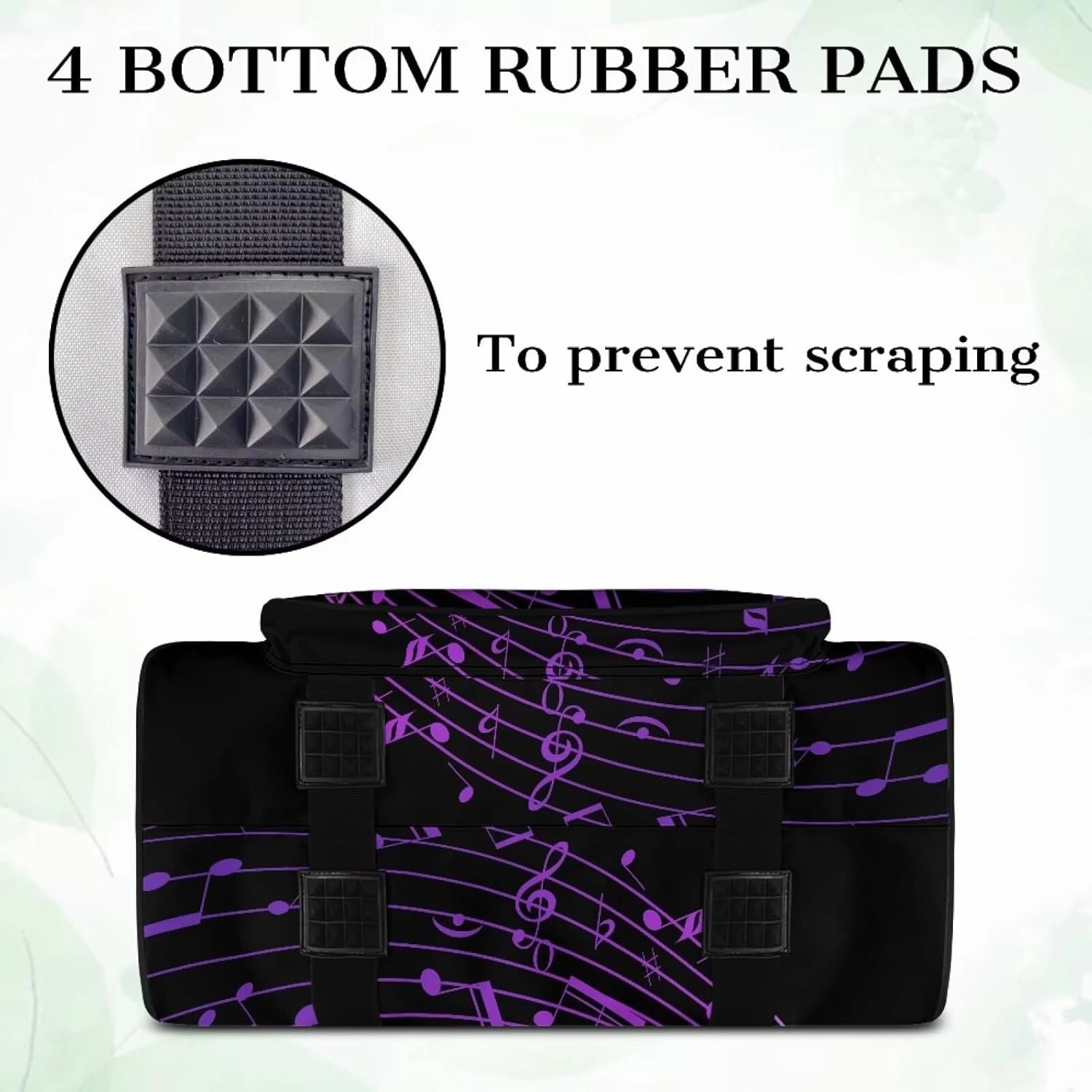 Portable Sewing Machine Storage Case, Piano Musical Notation Print Sewing Machine Bag with Comfortable Handle and Front Pocket Compatible with Most Sewing Machines