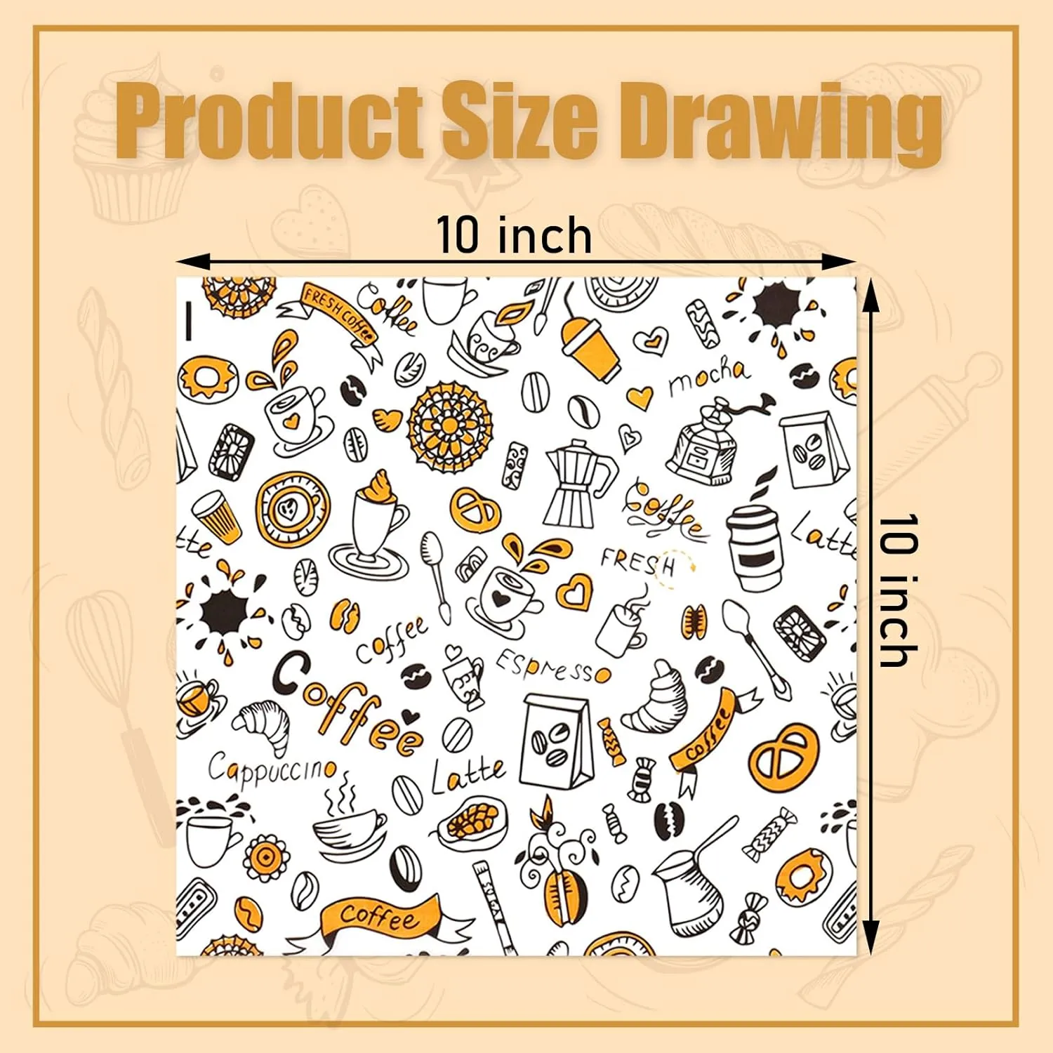 Premium Deli Paper 10"x10"- 200 Pk - Sandwich Wrapping Greaseproof Paper Sheets, Bread/Rolls Deli Paper Liners, Best Kraft Food Wrapping Paper Sheets for Bakery, Picnic, Festival, Fair or BBQ