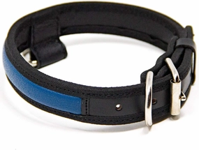 Premium Leather Dog Collar - Best Full Grain Heavy Duty Genuine Leather Collar (Blue, Medium)