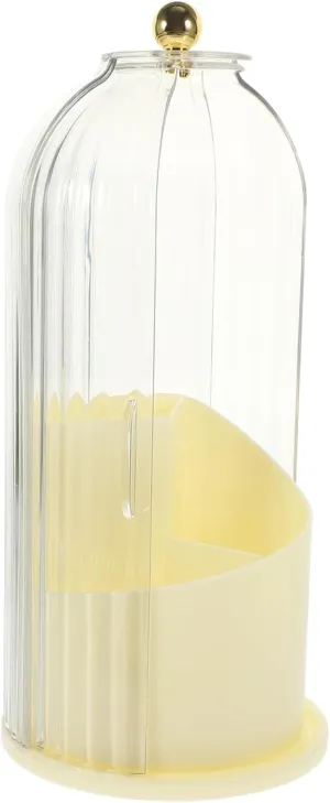 PRETYZOOM Makeup Brush Holder Organizer Lids Rotating Makeup Storage for Cosmetics Brush Holder Desktop White