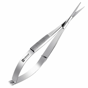 Professional Eye Brow -Micro Scissors 4.5" Straight Castroviejo stitch cutting embroidery spring action extra sharp for ENT-EYE-SKIN-DENTAL -61050 By Macs (Eye Brow Scissors Straight)