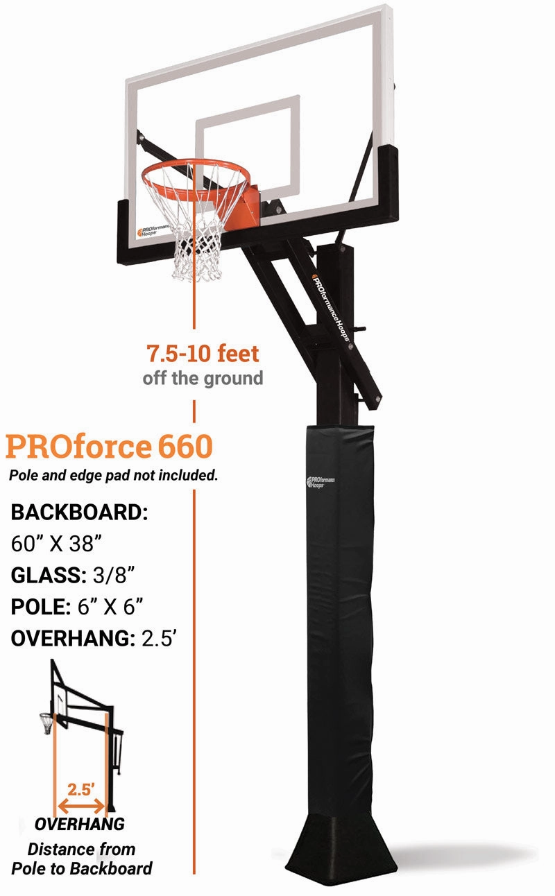 PROforce® 660 | Best Seller – 60" Adjustable Basketball Hoop System