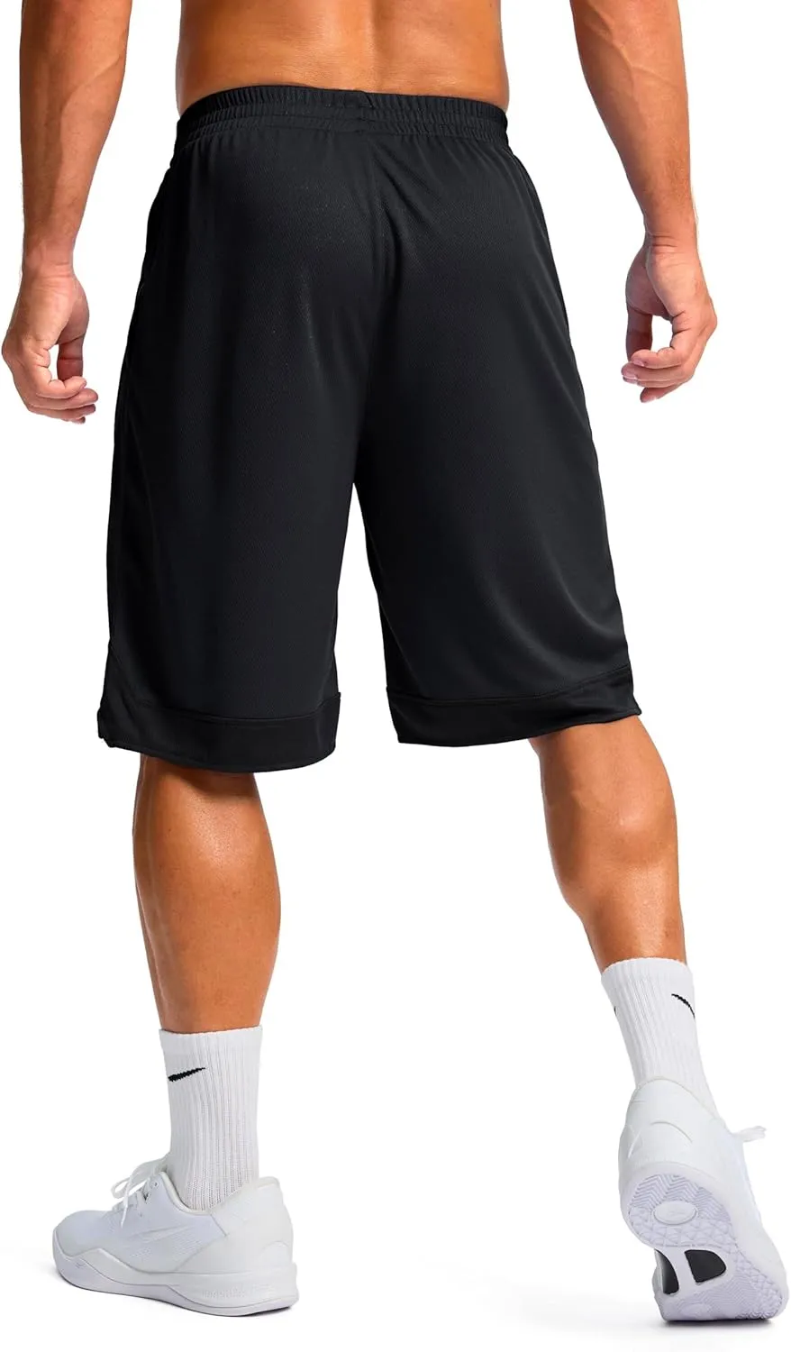Pudolla Men's Basketball Shorts with Zipper Pockets 11" Long Gym Athletic Shorts for Men Lightweight Quick Dry