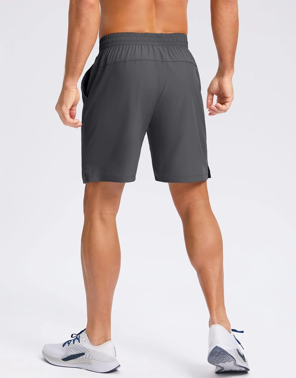 Pudolla Men's 7" Gym Workout Shorts with Zipper Pockets Lightweight Quick Dry Running Athletic Shorts for Men
