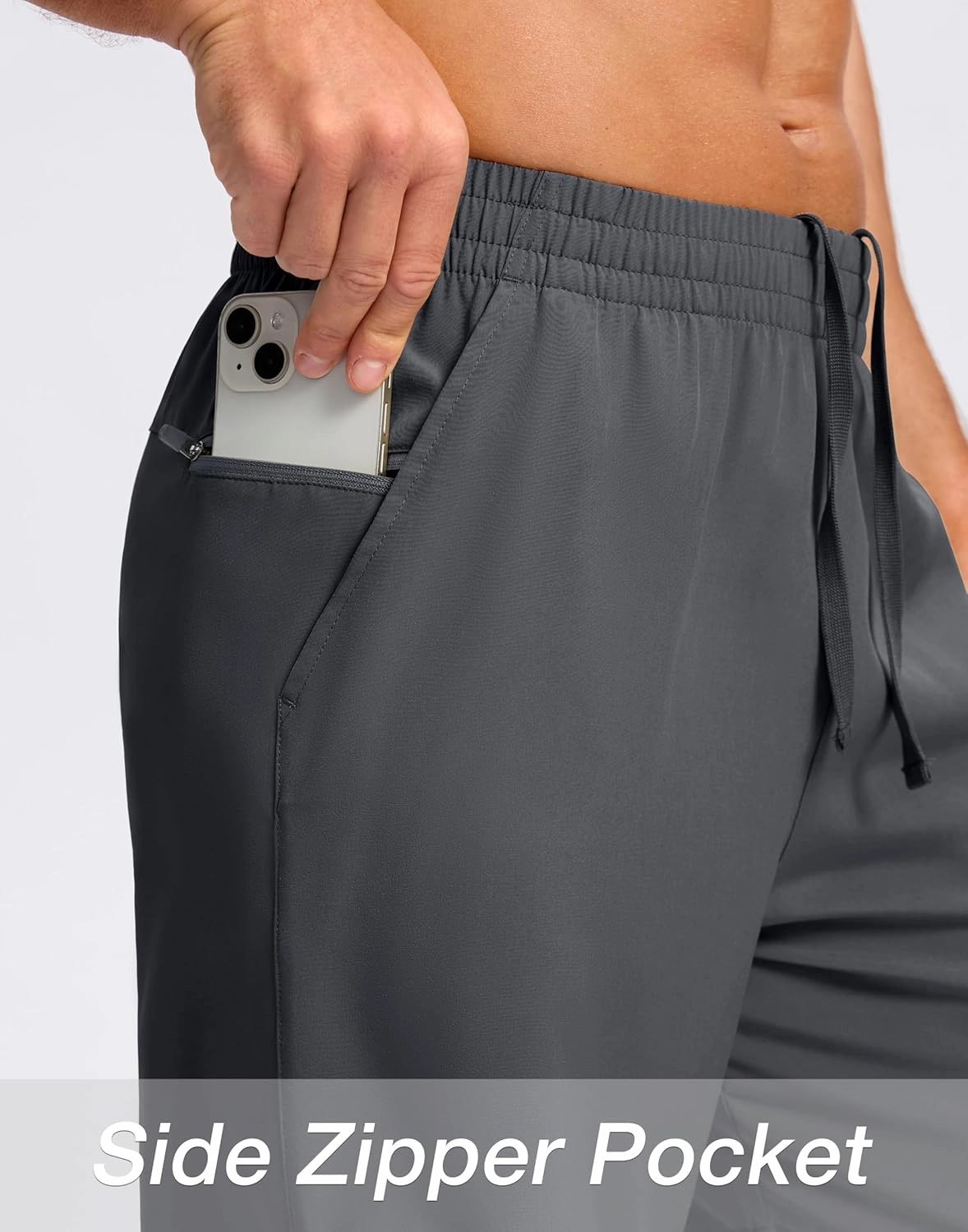 Pudolla Men's 7" Gym Workout Shorts with Zipper Pockets Lightweight Quick Dry Running Athletic Shorts for Men