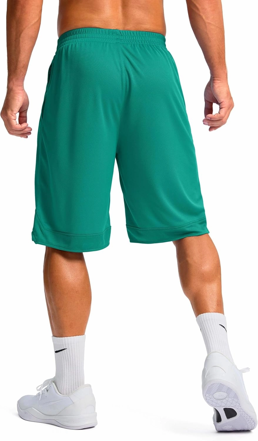 Pudolla Men's Basketball Shorts with Zipper Pockets 11" Long Gym Athletic Shorts for Men Lightweight Quick Dry