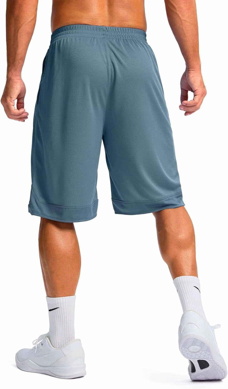 Pudolla Men's Basketball Shorts with Zipper Pockets 11" Long Gym Athletic Shorts for Men Lightweight Quick Dry