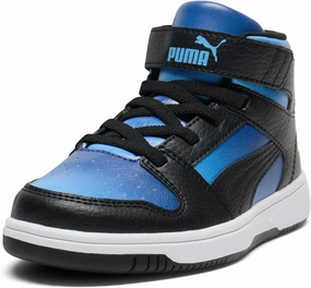 PUMA Unisex-Child Rebound Layup Mid Hook and Loop Sneaker