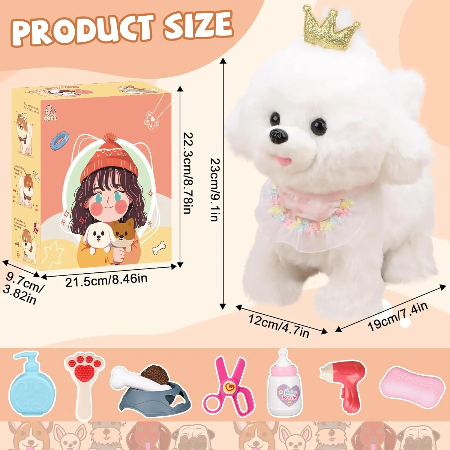 Puppy Toys for Kids Aged 3-7, Interactive Toy Dogs That Walk and Bark and Wag Their Tails, Walking Dog Toys with Leash, Creative Stuffed Animals Gifts for 3   Year Old Girls and Boys