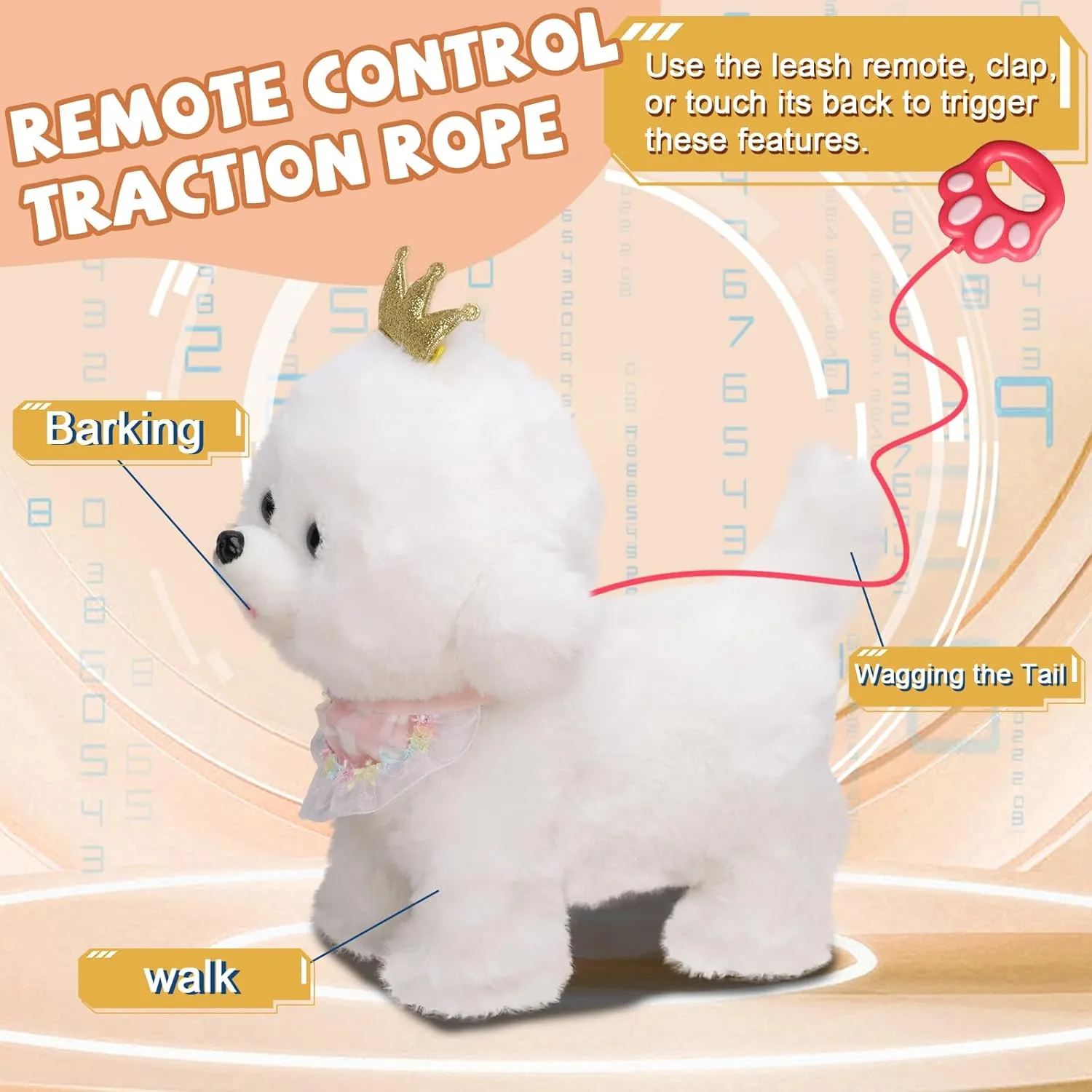 Puppy Toys for Kids Aged 3-7, Interactive Toy Dogs That Walk and Bark and Wag Their Tails, Walking Dog Toys with Leash, Creative Stuffed Animals Gifts for 3   Year Old Girls and Boys