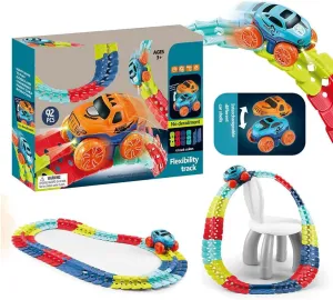 Puzzle Track Play Set, Montessori Toys Gift, Track Car Puzzle Track Car, Puzzle Racing Kids Car Track Set, Children's Educational Car Puzzle Track Car Play Set, DIY Assembled Electric Trolley (138PCS)