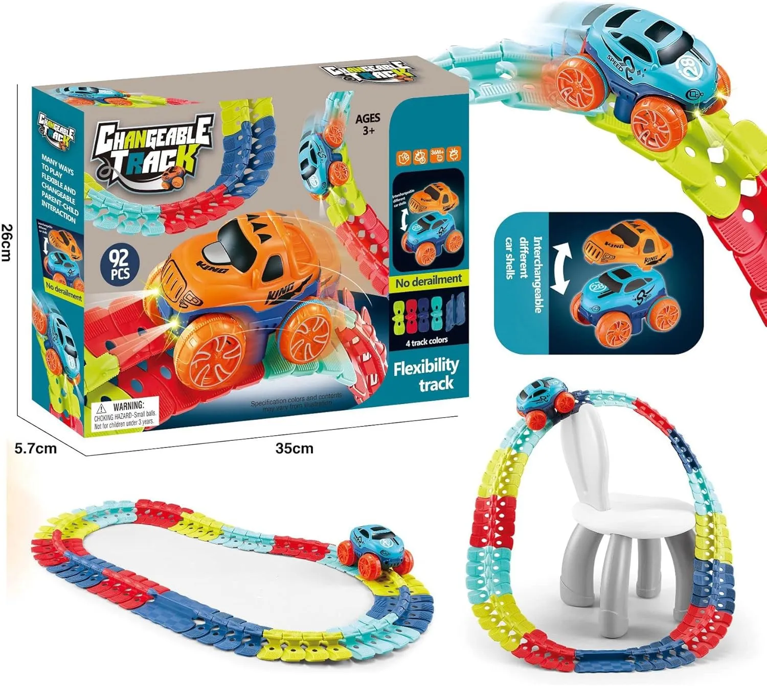 Puzzle Track Play Set, Montessori Toys Gift, Track Car Puzzle Track Car, Puzzle Racing Kids Car Track Set, Children's Educational Car Puzzle Track Car Play Set, DIY Assembled Electric Trolley (138PCS)