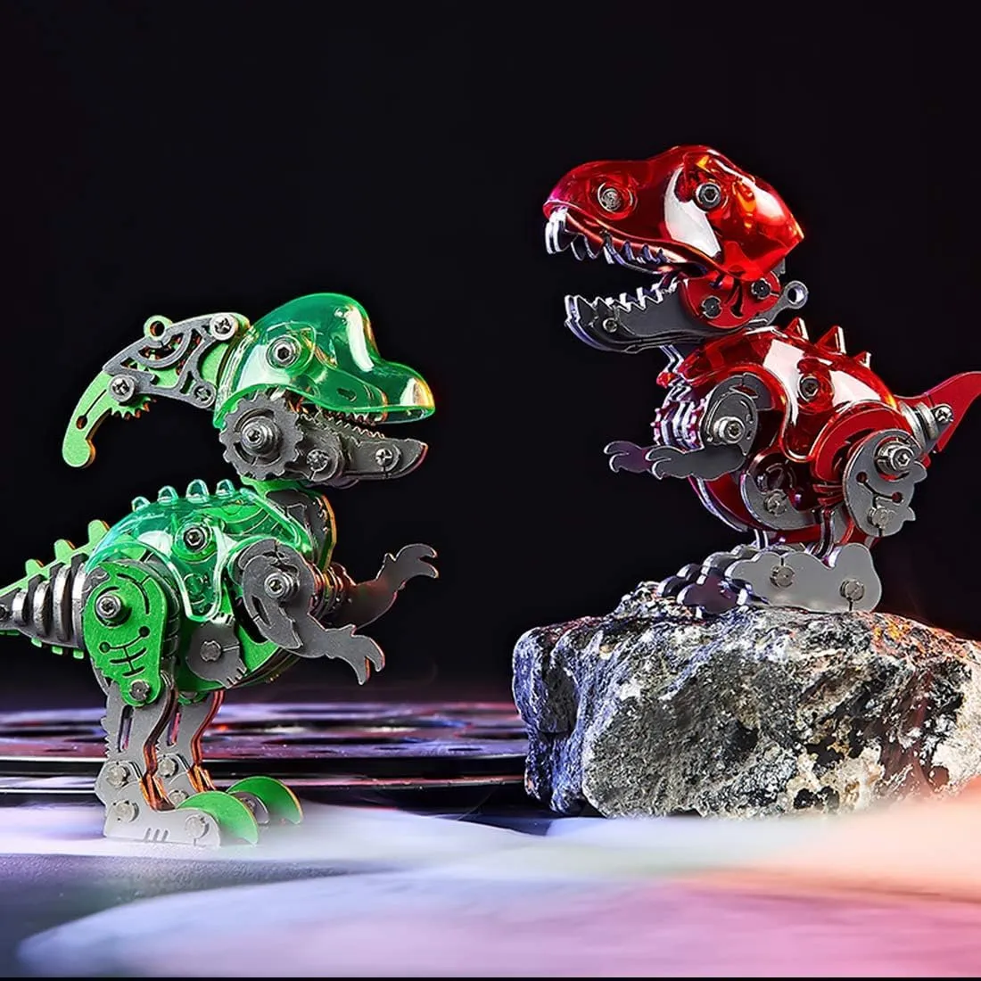 Q Version Dinosaur Model 3D Metal Puzzle for Adult Teens 157PCS Dinosaur Assemble Model Hnadicraft Ornament Desk Bookshelf Decor