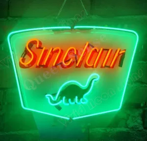 Queen Sense 20"x16" Sinclair Dinosaur Dino Neon Sign Beer Bar Pub Man Cave Business Glass Lamp Light DA01