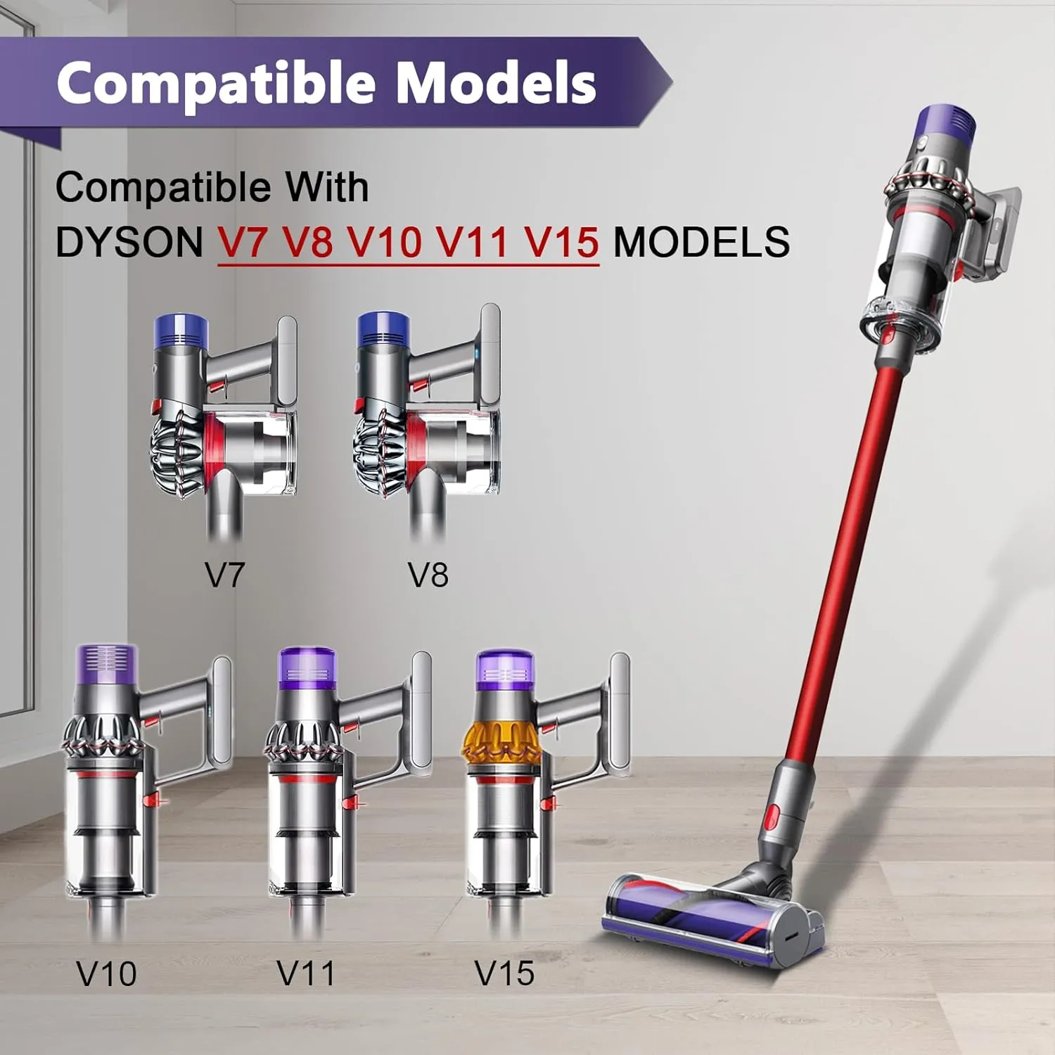 Quick-Release Motorhead Cleaner Replacement for Dyson V7 V8 V10 V11 V15 Vacuum Direct Drive Head for Hardwood Floor Carpets Attachment SV10 SV11 SV12 SV14 Bristle Roller Brush Parts