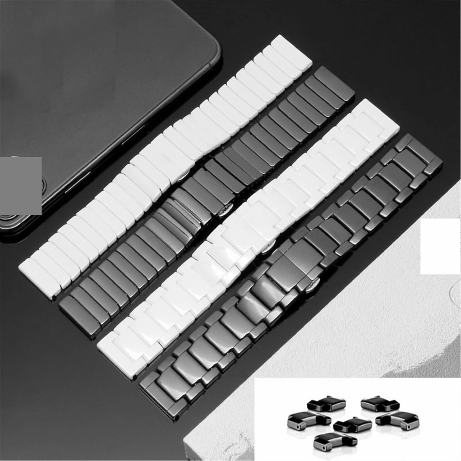 Quick Release Ceramic Watch Strap 20mm 22mm Universal Replacement Wristband for Men Women