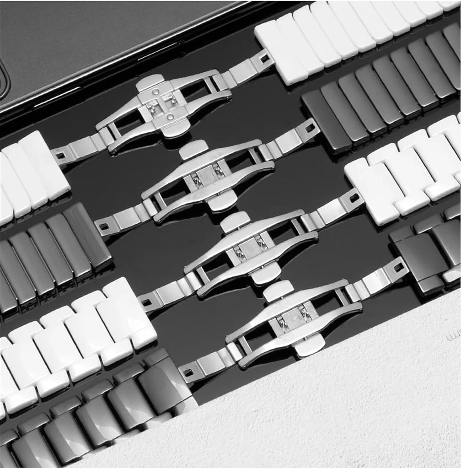 Quick Release Ceramic Watch Strap 20mm 22mm Universal Replacement Wristband for Men Women