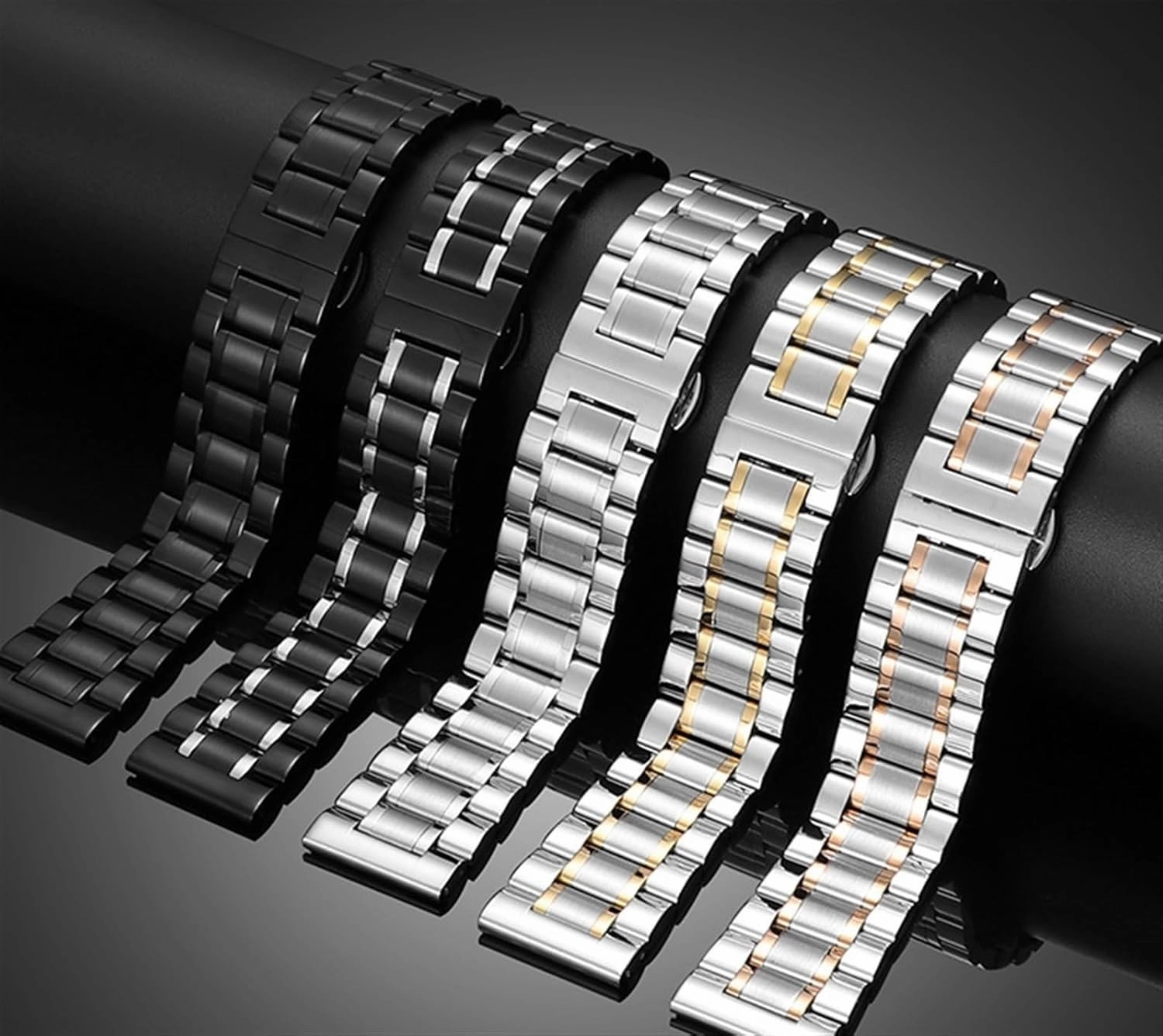 Quick-release Stainless Steel Metal Watch Strap 12-24mm Unisex Wristband Replacement Strap Smart Watches Quartz Watches