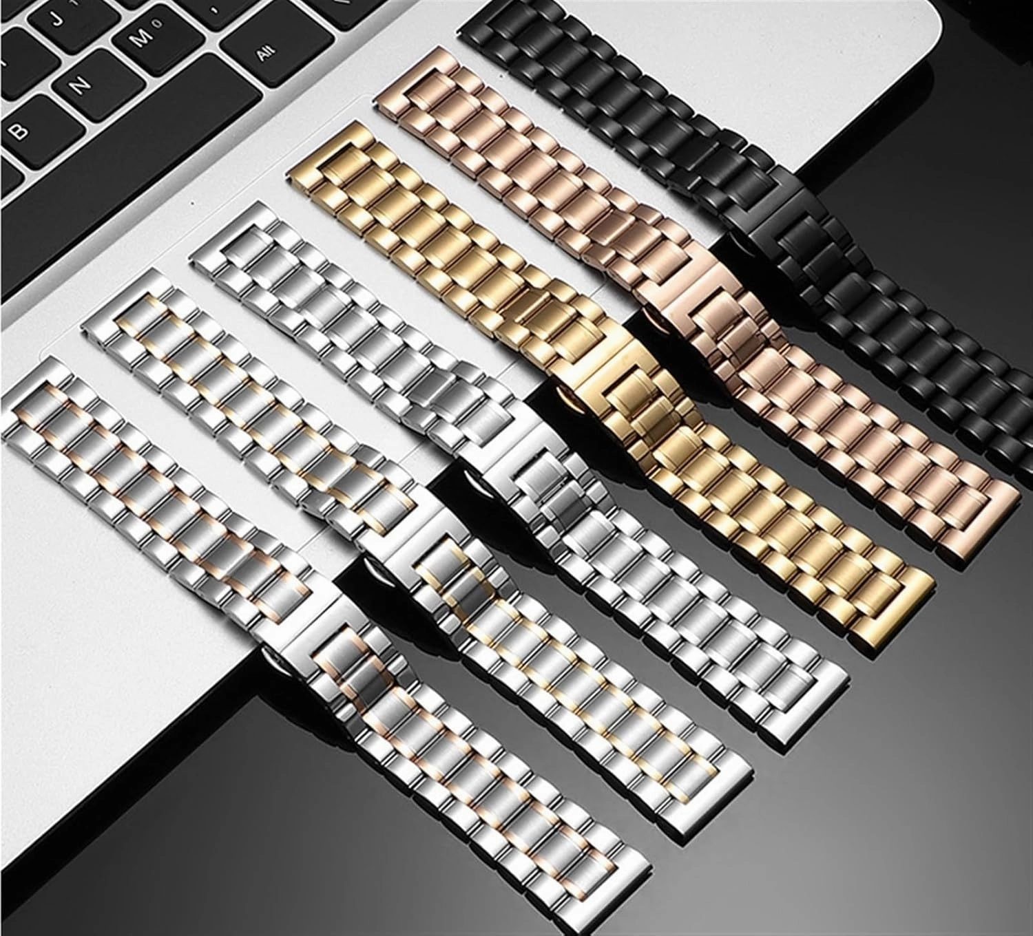 Quick-release Stainless Steel Metal Watch Strap 12-24mm Unisex Wristband Replacement Strap Smart Watches Quartz Watches