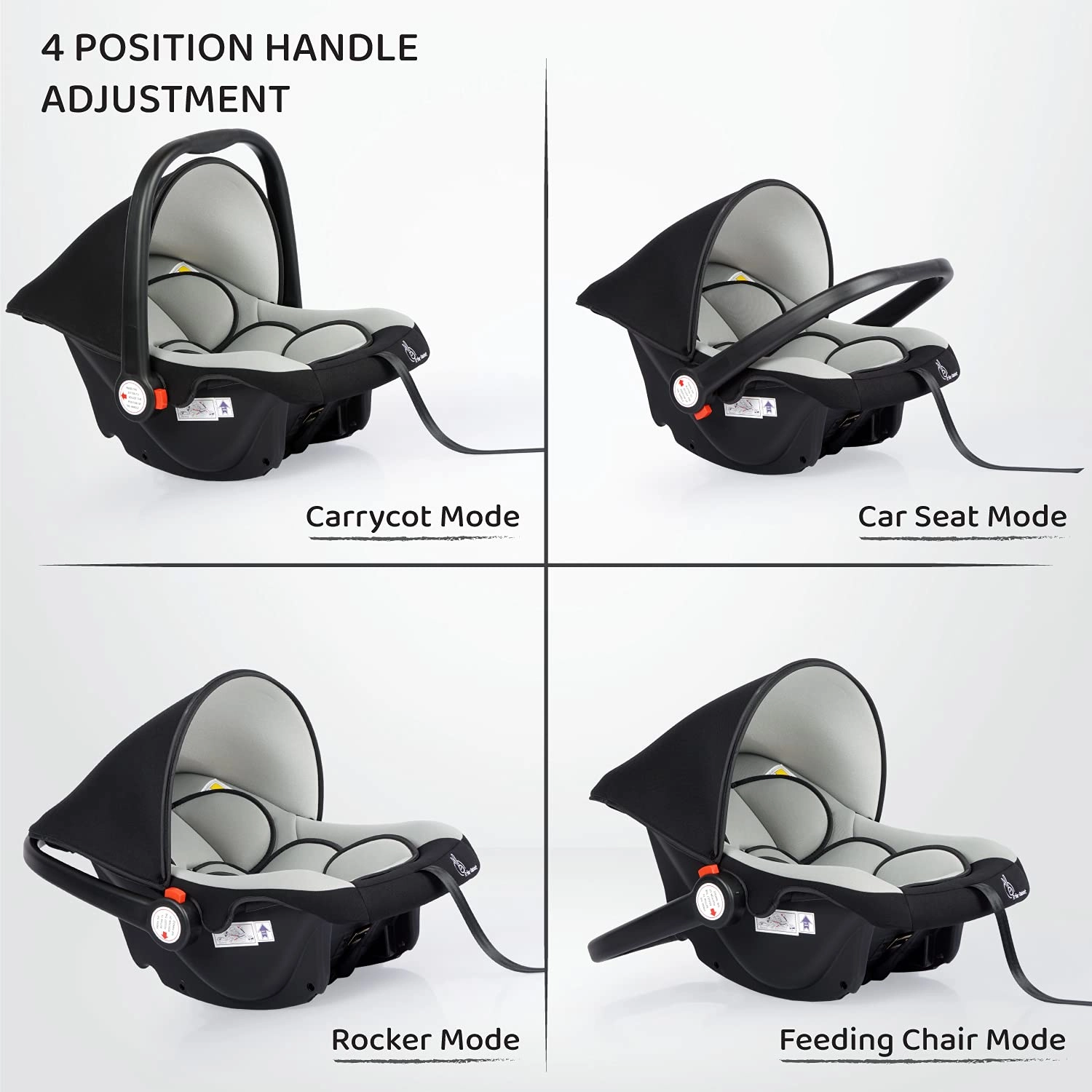 R for Rabbit Picaboo Baby Carry Cot, 4 in 1 Multi Purpose Kids, Car Seat, Rocker