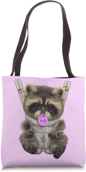 Raccoon in Baby Carrier with Pacifier Tote Bag
