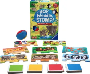 Ravensburger Hop, Waddle, Stomp! - Entertaining Animal Puzzle Game for Kids | Skill Development | Engaging Play | Trustworthy Quality | Ideal for Ages 2 and Up
