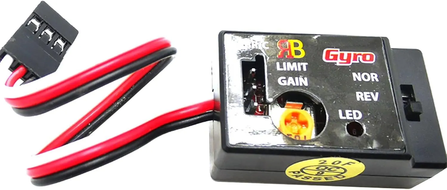 RC Car Gyro R484 Sensitivity Adjustable SMM System Plastic Mini RC Car Gyro 4-6V for WPL D12(Black)