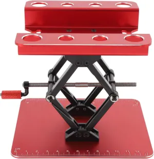 RC Car Work Stand, RC Car Repair Stand Simulation Metal Adjustable Height Sturdy for 1:8 and 1:10 (Red)