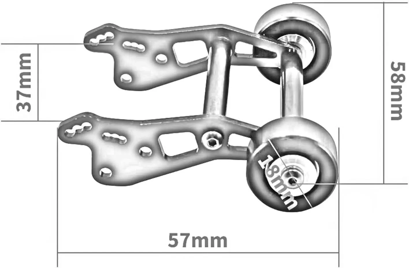 RC Cars Crawler Parts Compatible with Losi for Mini for LMT Adjustable Metal Wheelie Bar Anti Roll Wheel Aluminium 1/18 Rc Crawler Car Accessories Upgrade Parts(Silver)