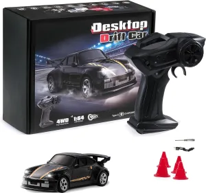 RC Drift Car, 1/64 Scale Mini Drift Cars, 2.4GHz Full Proportional RTR High Speed Remote Control Car, 4WD Fast RC Cars with Lights, Hobby Race Vehicle Toy Birthday Gift for Kids, Boys, Girls, Adults