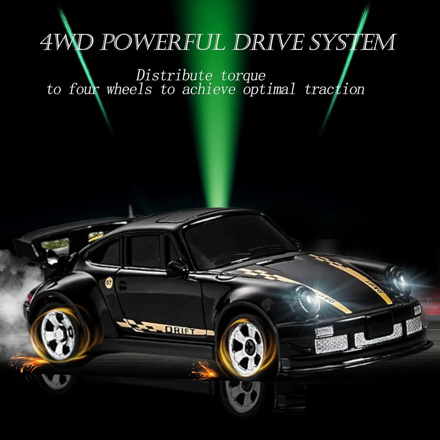 RC Drift Car, 1/64 Scale Mini Drift Cars, 2.4GHz Full Proportional RTR High Speed Remote Control Car, 4WD Fast RC Cars with Lights, Hobby Race Vehicle Toy Birthday Gift for Kids, Boys, Girls, Adults