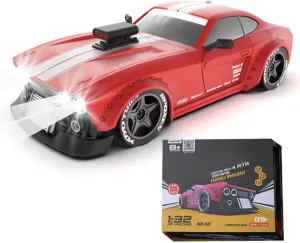 RC Drift Car with ESP Gyroscope, 1/32 Scale 2.4G 4WD Remote Control Racing Sports Car with LED Headlights, Hobby RC Model Indoor for Adult