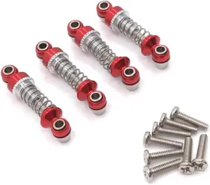 Rc Shock Absorber For WLtoys 284131 K969 K979 K989 K999 P929 P939 1/28 Metal Upgrade Adjustable Shock Absorber RC Car Parts And Accessories Upgrade Replacement Use(Red)