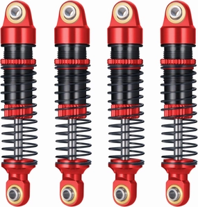 RCLIONS 1/18th RC Shocks Adjustable Absorber Damper for TRX4M 1:18th RC Crawler Car Upgrades (Red)