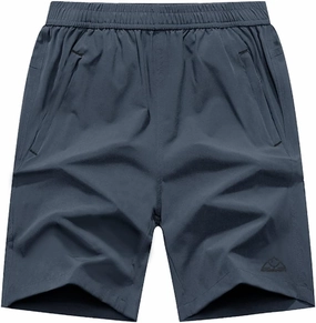 Rdruko Men's Quick Dry Hiking Shorts Lightweight Running Gym Outdoor Active Shorts with Zipper Pockets