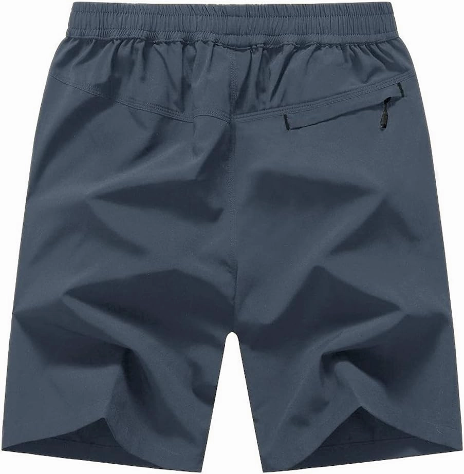 Rdruko Men's Quick Dry Hiking Shorts Lightweight Running Gym Outdoor Active Shorts with Zipper Pockets