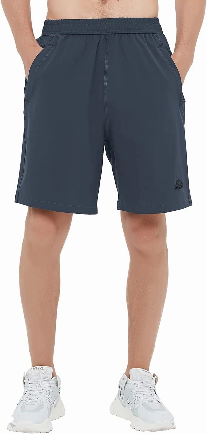 Rdruko Men's Quick Dry Hiking Shorts Lightweight Running Gym Outdoor Active Shorts with Zipper Pockets