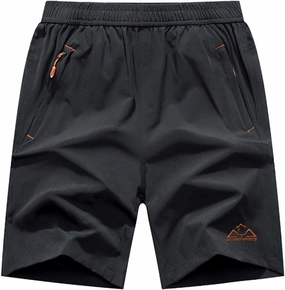 Rdruko Men's Quick Dry Hiking Shorts Lightweight Running Gym Outdoor Active Shorts with Zipper Pockets