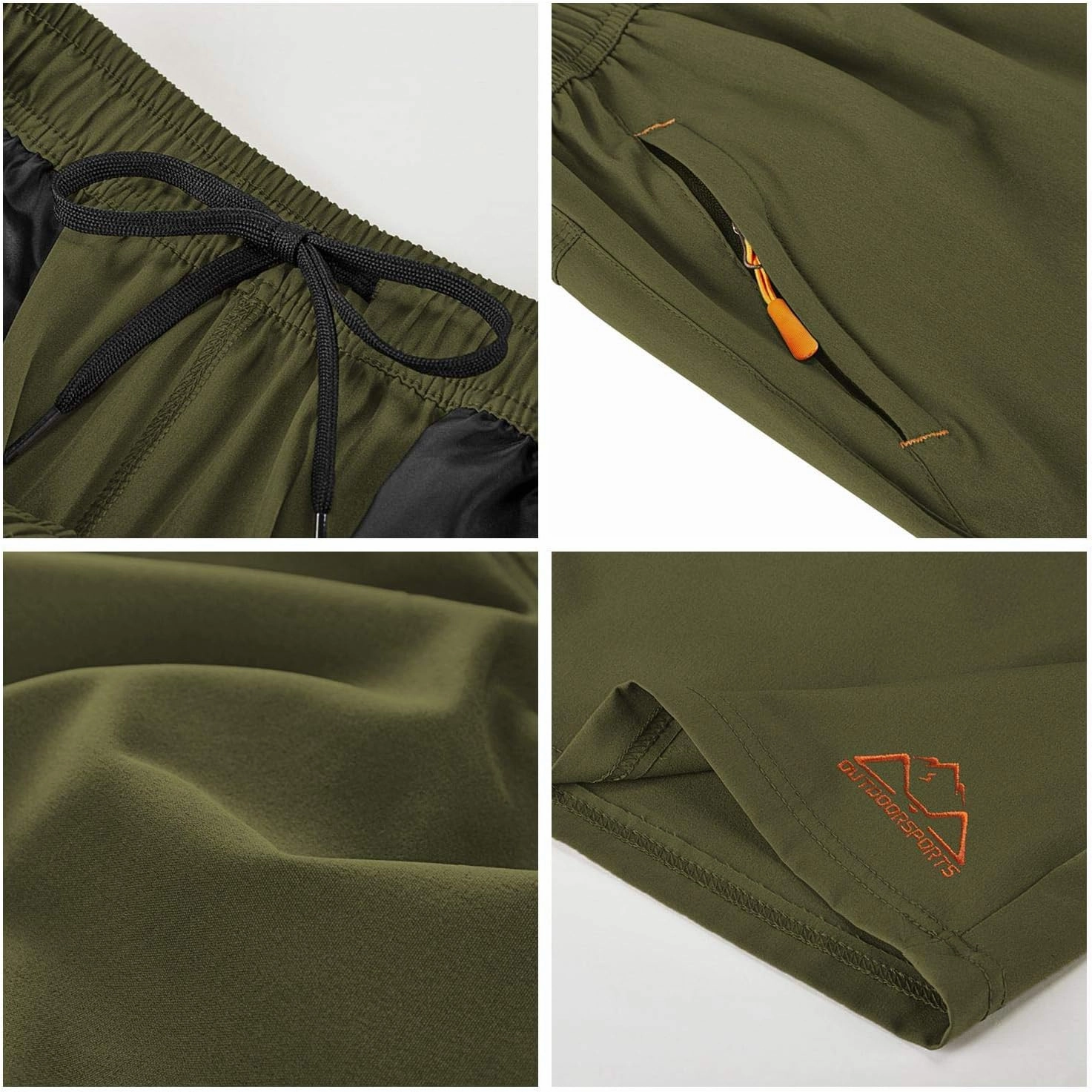 Rdruko Men's Quick Dry Hiking Shorts Lightweight Running Gym Outdoor Active Shorts with Zipper Pockets