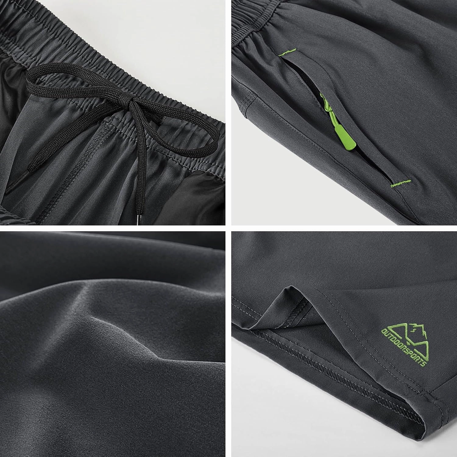 Rdruko Men's Quick Dry Hiking Shorts Lightweight Running Gym Outdoor Active Shorts with Zipper Pockets