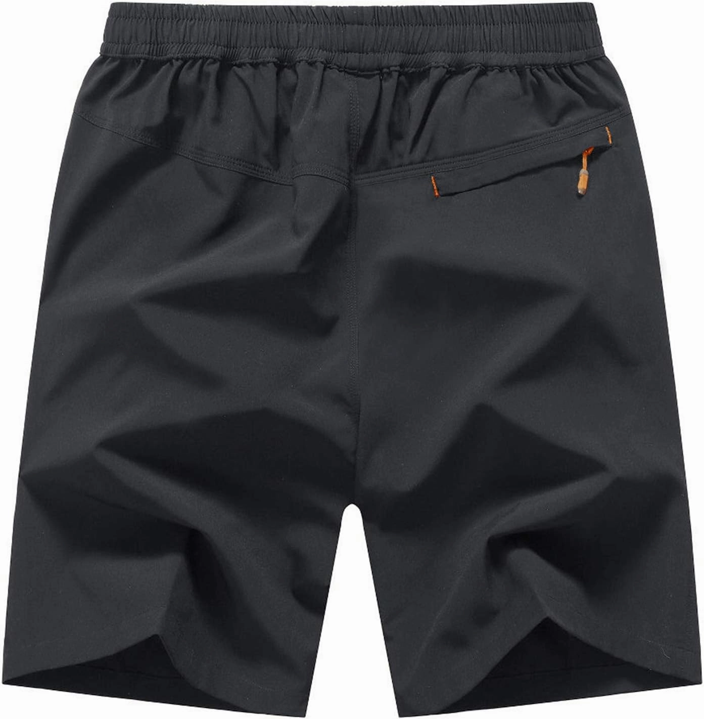 Rdruko Men's Quick Dry Hiking Shorts Lightweight Running Gym Outdoor Active Shorts with Zipper Pockets